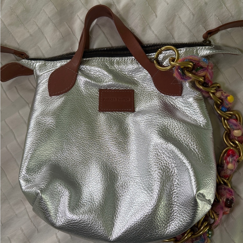 parker thatch silver charlie bag with gumball strap